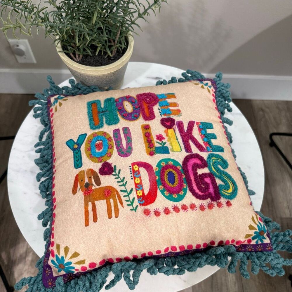 Natural life ￼Hope you like dogs ￼Pillow size 12x12”